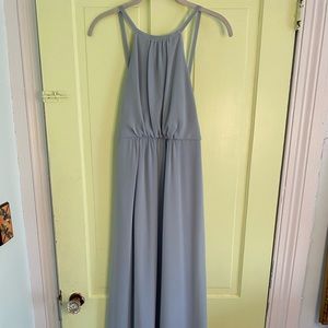 Amanda Maxi Dress Steel Blue Chiffon Show Me Your MuMu Bridesmaid Dress Medium
